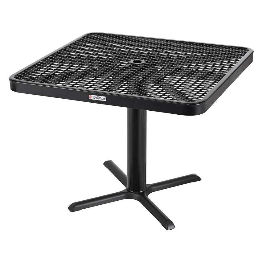Global Industrial Outdoor Dining Set 36" Square x 36"H Table & 4 Chairs Black (GLB - 348120BK) - SchoolOutlet