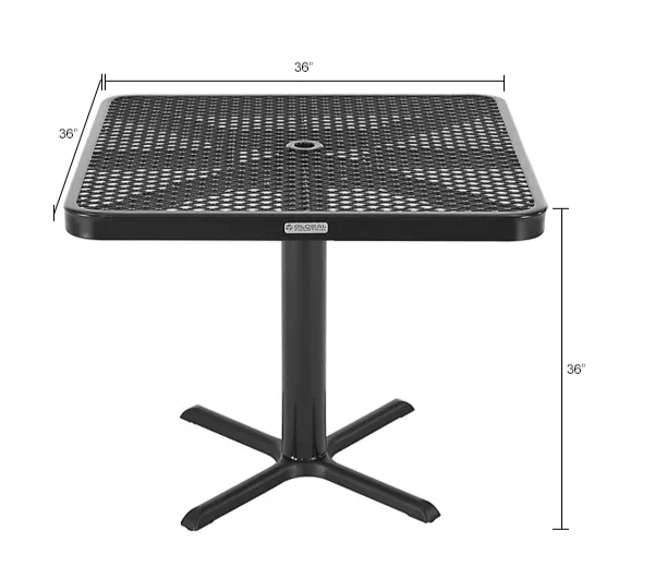 Global Industrial Outdoor Dining Set 36" Square x 36"H Table & 4 Chairs Black (GLB - 348120BK) - SchoolOutlet