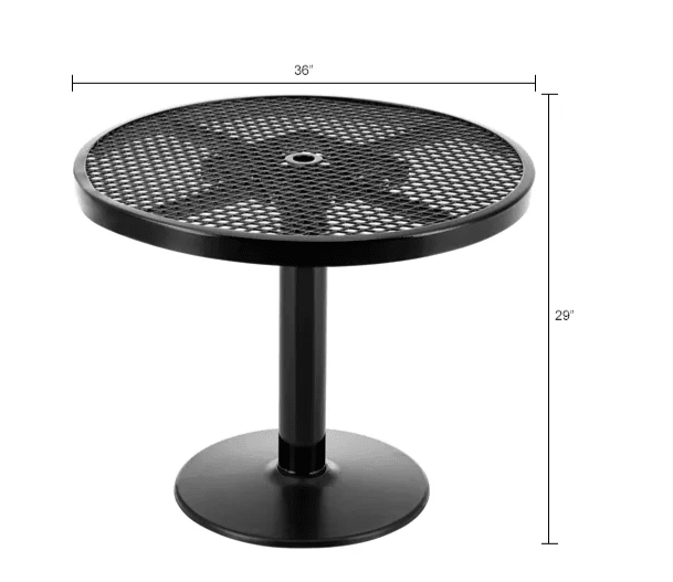 Global Industrial Outdoor Dining Set 36" Round x 29"H Table & 4 Chairs Black (GLB - 348122BK) - SchoolOutlet