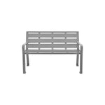 Global Industrial 4' Outdoor Horizontal Steel Slat Park Bench w/ Back, Gray (GLB - 436974GY) - SchoolOutlet