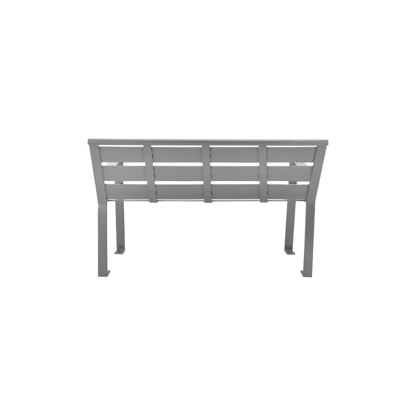 Global Industrial 4' Outdoor Horizontal Steel Slat Park Bench w/ Back, Gray (GLB - 436974GY) - SchoolOutlet