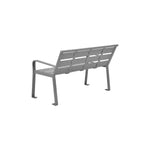 Global Industrial 4' Outdoor Horizontal Steel Slat Park Bench w/ Back, Gray (GLB - 436974GY) - SchoolOutlet