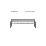 Global Industrial 8' Outdoor Horizontal Steel Slat Park Bench w/ Back, Gray (GLB - 436976GY) - SchoolOutlet