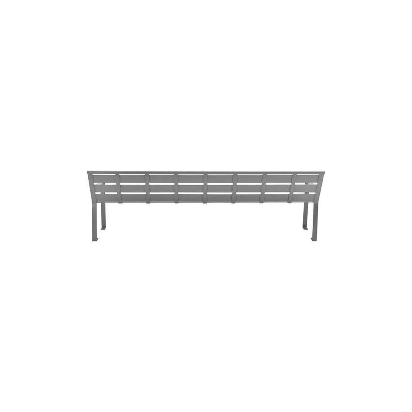 Global Industrial 8' Outdoor Horizontal Steel Slat Park Bench w/ Back, Gray (GLB - 436976GY) - SchoolOutlet