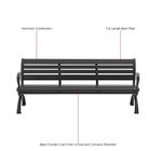Global Industrial 6' Aluminum Park Bench w/ Backrest, Black (GLB - 436978BK) - SchoolOutlet