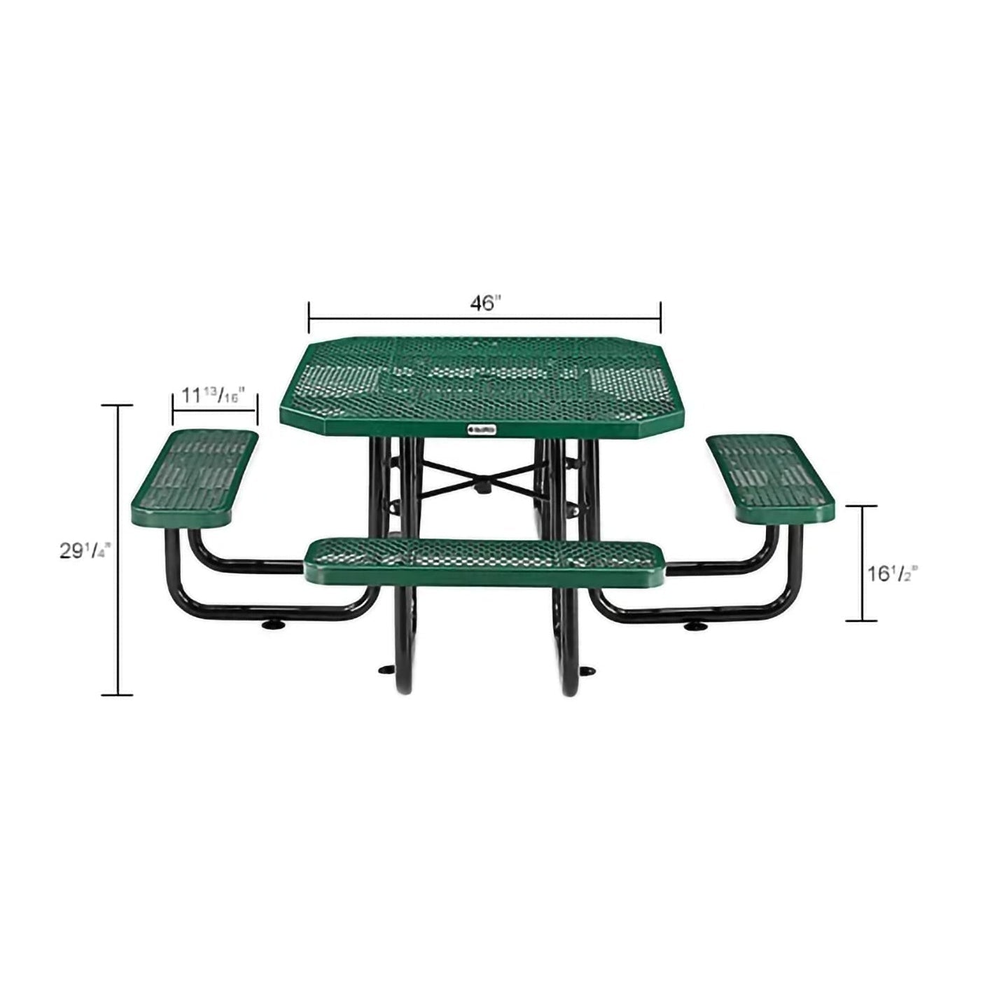 Global Industrial 46" Octagonal Picnic Table, Expanded Metal (GLB - 436982) - SchoolOutlet