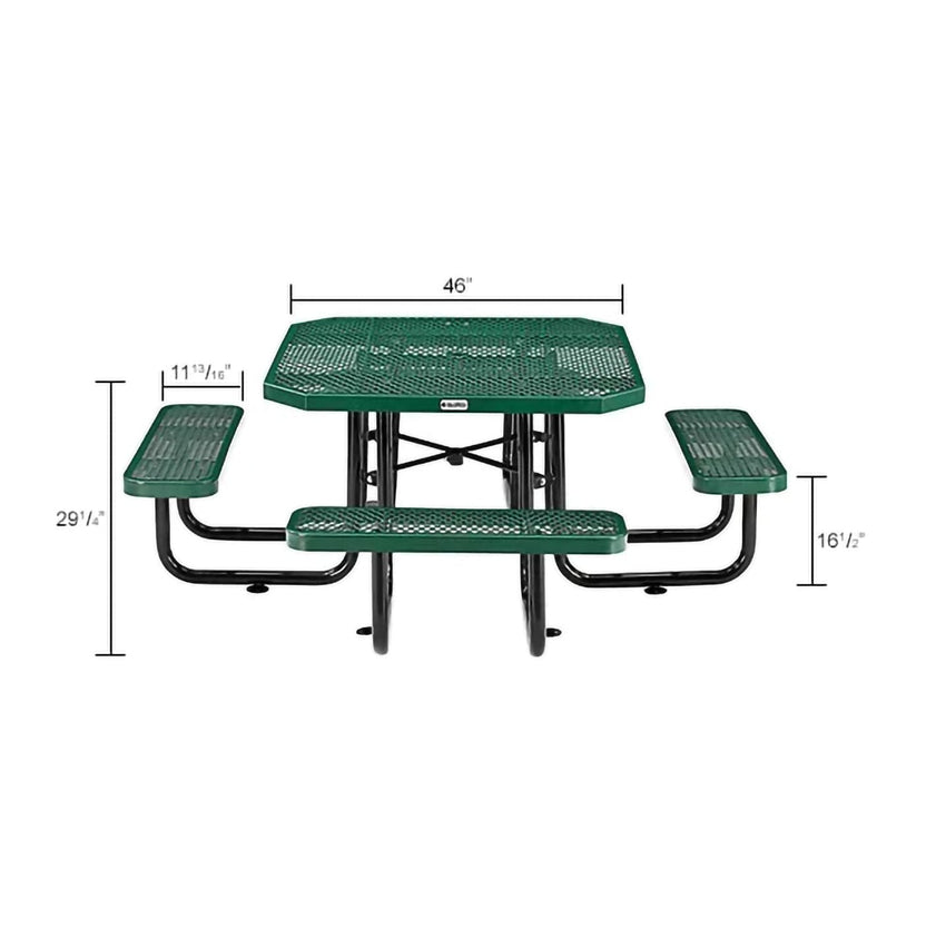Global Industrial 46" Octagonal Picnic Table, Expanded Metal (GLB - 436982) - SchoolOutlet