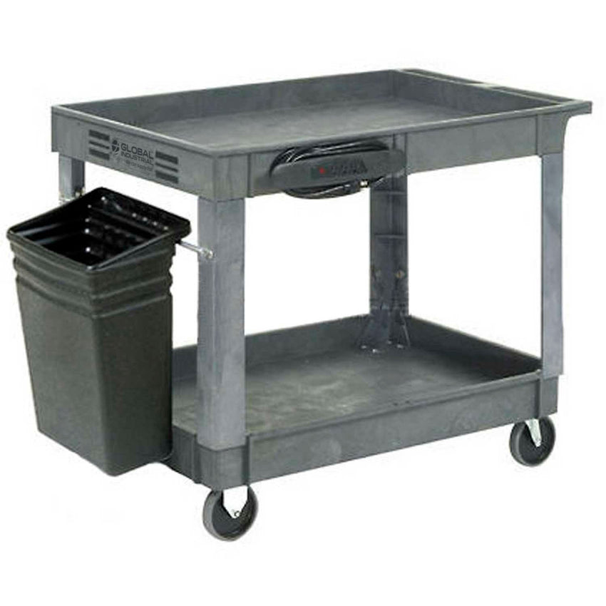 Global Industrial Utility Cart w/ 2 Shelves & 5" Casters, 500 lb. Capacity, 40"L x 26"W x 33"H (GLB - 498526) - SchoolOutlet