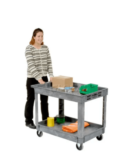 Global Industrial Utility Cart w/ 2 Shelves & 5" Casters, 500 lb. Capacity, 40"L x 26"W x 33"H (GLB - 498526) - SchoolOutlet