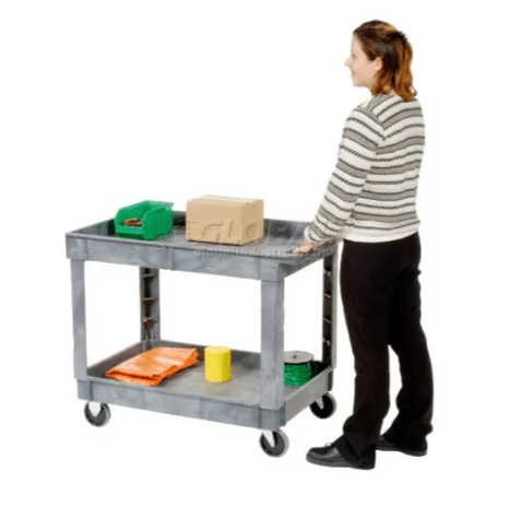 Global Industrial Utility Cart w/ 2 Shelves & 5" Casters, 500 lb. Capacity, 40"L x 26"W x 33"H (GLB - 498526) - SchoolOutlet