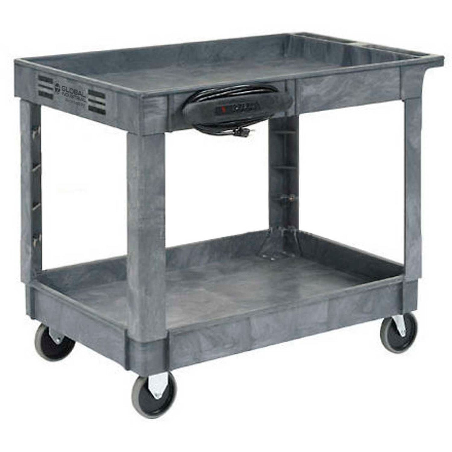 Global Industrial Utility Cart w/ 2 Shelves & 5" Casters, 500 lb. Capacity, 40"L x 26"W x 33"H (GLB - 498526) - SchoolOutlet