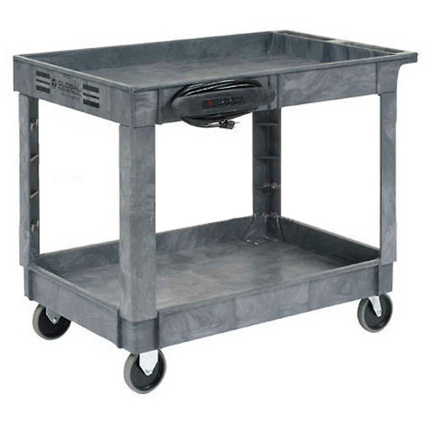 Global Industrial Utility Cart w/ 2 Shelves & 5" Casters, 500 lb. Capacity, 40"L x 26"W x 33"H (GLB - 498526) - SchoolOutlet