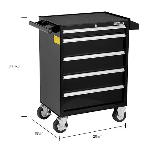 Global Industrial 5 Drawer Roller Tool Cabinet - 26 - 3/8"W x 18 - 1/8"D x 37 - 13/16"H (GLB - 535362) - SchoolOutlet