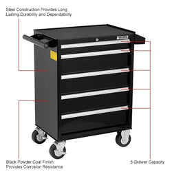 Global Industrial 5 Drawer Roller Tool Cabinet - 26-3/8"W x 18-1/8"D x 37-13/16"H (GLB-535362)