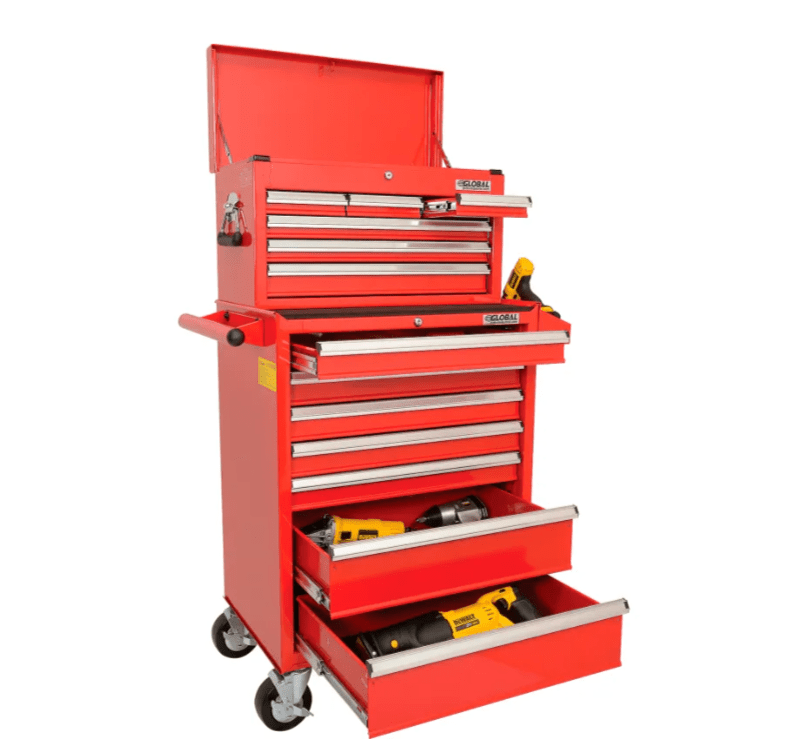 Global Industrial 13 Drawer Roller Tool Cabinet & Chest Combo - 26 - 3/8"W x 18 - 1/8"D x 52 - 9/16"H (GLB - 53548X) - SchoolOutlet