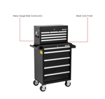 Global Industrial 11 Drawer Black Roller Tool Cabinet & Chest Combo - 26 - 3/8