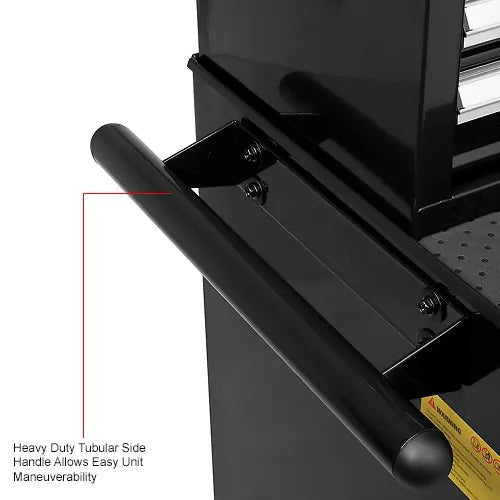 Global Industrial 11 Drawer Black Roller Tool Cabinet & Chest Combo - 26 - 3/8"W x 18 - 1/8"D x 52 - 9/16"H (GLB - 535490) - SchoolOutlet