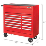 Global Industrial Roller Tool Cabinet, 13 Drawers, 42 - 3/8