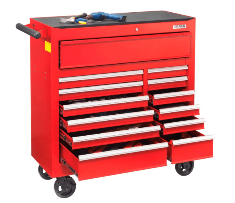 Global Industrial Roller Tool Cabinet, 13 Drawers, 42 - 3/8"W x 18"D x 38 - 5/8"H (GLB - 535653) - SchoolOutlet