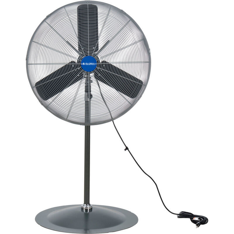 Global Industrial 30" Oscillating Pedestal Fan, 8,775 CFM, 1/3 HP, 1 Phase (GLB - 585280) - SchoolOutlet