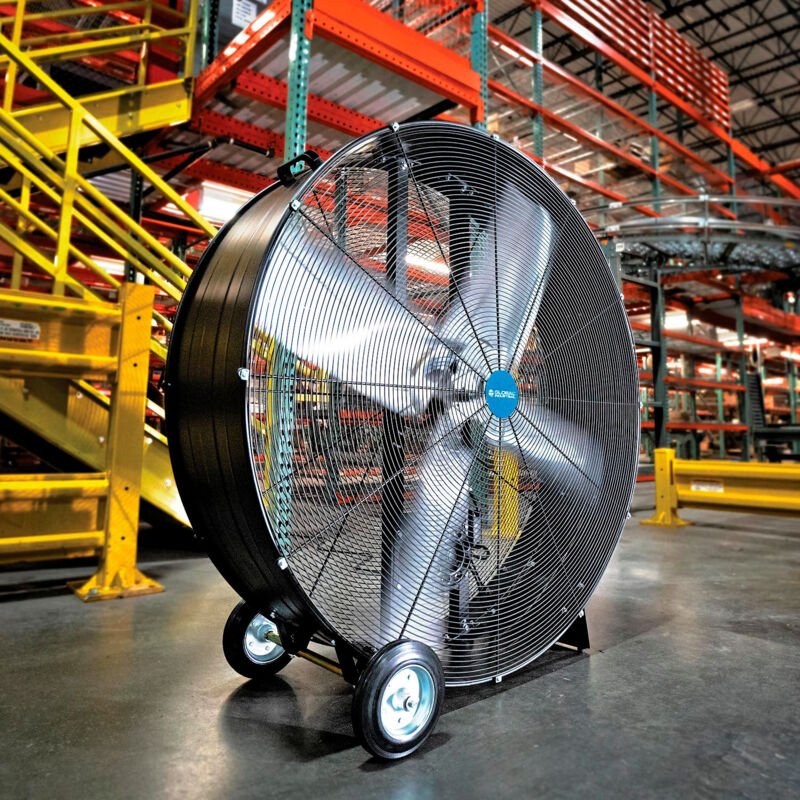Global Industrial 48" Portable Drum Blower Fan, 19500 CFM, 1 - 1/2 HP, 1 Phase (GLB - 600555) - SchoolOutlet