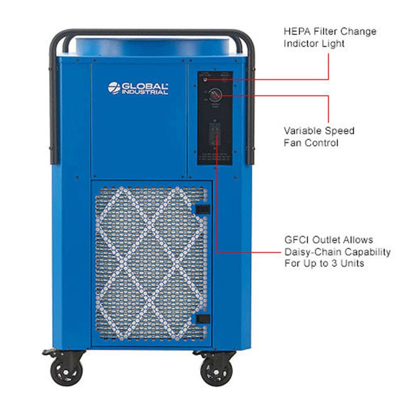 Global Industrial Commercial Air Scrubber & Negative Air Machine w/ HEPA Filtration, 3300 CFM (GLB - 604153) - SchoolOutlet