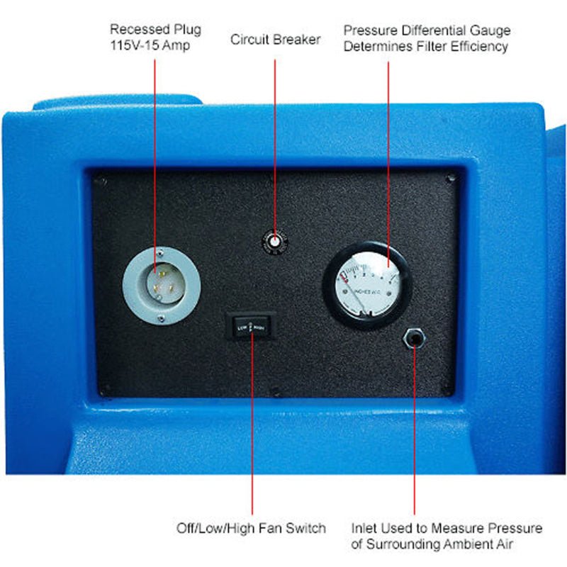 Global Industrial Commercial Air Scrubber & Negative Air Machine w/HEPA Filter, 2000 CFM, 115V (GLB - 604216) - SchoolOutlet
