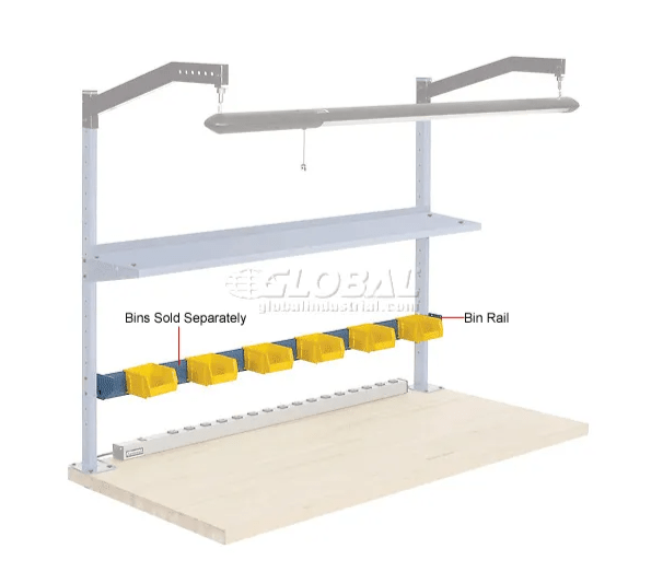 Global Industrial 48"W Bin Rail - Blue (GLB - 606941) - SchoolOutlet