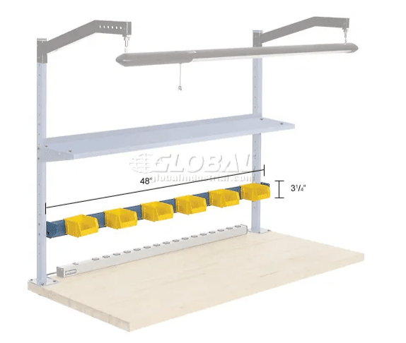 Global Industrial 48"W Bin Rail - Blue (GLB - 606941) - SchoolOutlet