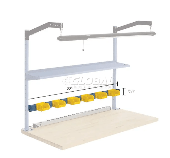 Global Industrial 60"W Bin Rail - Blue (GLB - 606942) - SchoolOutlet