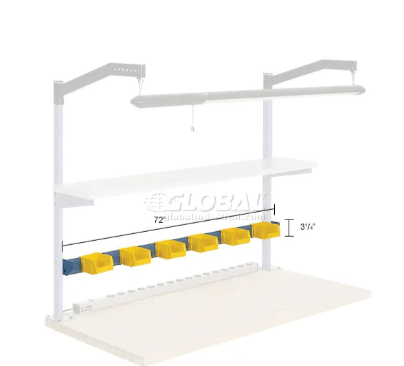 Global Industrial 72"W Bin Rail - Blue (GLB - 606943) - SchoolOutlet