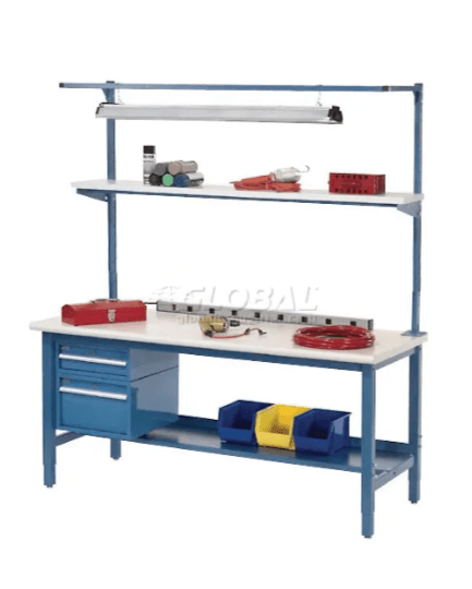 Global Industrial Steel Lower Shelf, 60"W x 14"D, Blue (GLB - 606950) - SchoolOutlet