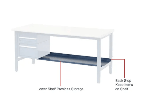 Global Industrial Steel Lower Shelf, 72"W x 14"D, Blue (GLB - 606951) - SchoolOutlet