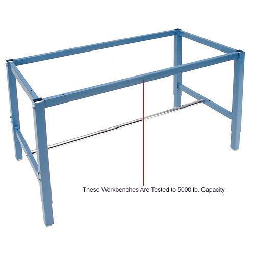 Global Industrial 48"W x 30"D Adjustable Height Workbench Square Tube Leg, Laminate Safety Edge Blue (GLB - 606998BL) - SchoolOutlet