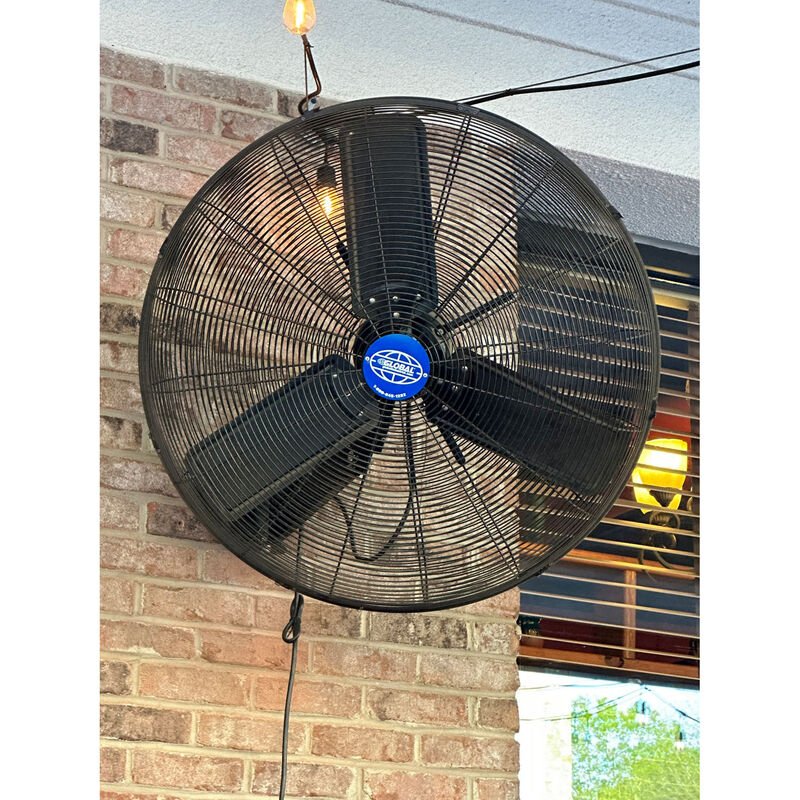 Global Industrial 24" Oscillating Wall Mount Fan, 3 Speed, 7525 CFM, 1/4 HP, 1 Phase (GLB - 607050) - SchoolOutlet