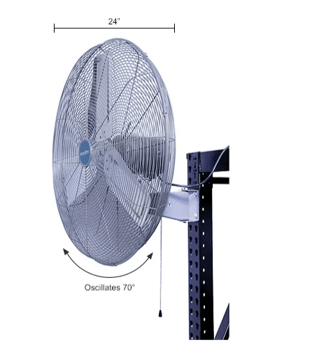 Global Industrial 30" Oscillating Wall Mount Fan, 3 Speed, 8775 CFM, 1/3 HP, 1 Phase (GLB - 607051) - SchoolOutlet