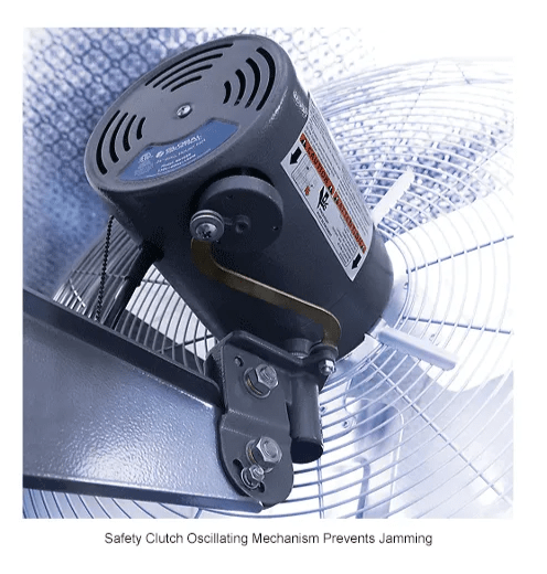 Global Industrial 30" Oscillating Wall Mount Fan, 3 Speed, 8775 CFM, 1/3 HP, 1 Phase (GLB - 607051) - SchoolOutlet