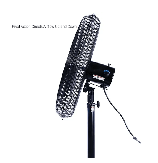 Global Industrial 30" Deluxe Oscillating Pedestal Fan, 3 Speed, 10,000 CFM, 320W, 1/2 HP (GLB - 652299) - SchoolOutlet