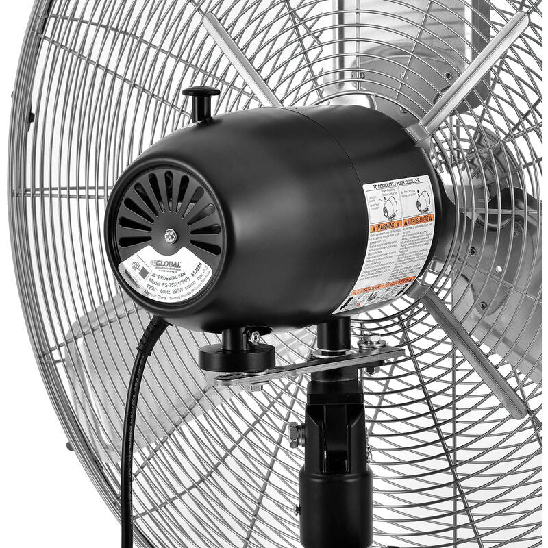 Global Industrial 30" Deluxe Oscillating Pedestal Fan, 3 Speed, 10,000 CFM, 320W, 1/2 HP (GLB - 652299) - SchoolOutlet