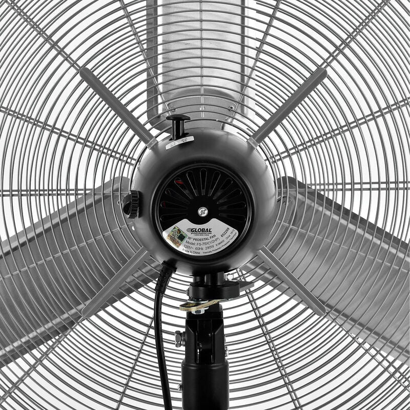 Global Industrial 30" Deluxe Oscillating Pedestal Fan, 3 Speed, 10,000 CFM, 320W, 1/2 HP (GLB - 652299) - SchoolOutlet