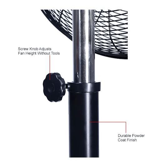 Global Industrial 30" Deluxe Oscillating Pedestal Fan, 3 Speed, 10,000 CFM, 320W, 1/2 HP (GLB - 652299) - SchoolOutlet