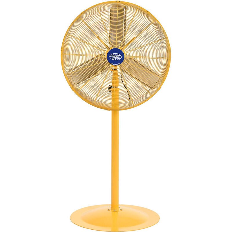 Global Industrial 30" Deluxe Oscillating Pedestal Fan, 3 Speed, 10000 CFM, 320W, 1/2HP, Yellow (GLB - 652299Y) - SchoolOutlet