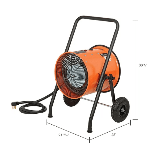 Global Industrial Portable Salamander Heater W/ Adjustable Thermostat, 240V, 1 Phase, 10000W (GLB - 653558) - SchoolOutlet