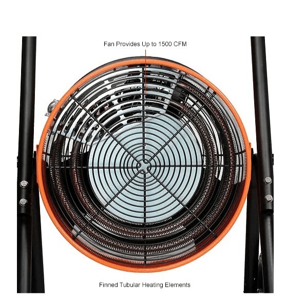 Global Industrial Portable Salamander Heater W/ Adjustable Thermostat, 240V, 1 Phase, 10000W (GLB - 653558) - SchoolOutlet