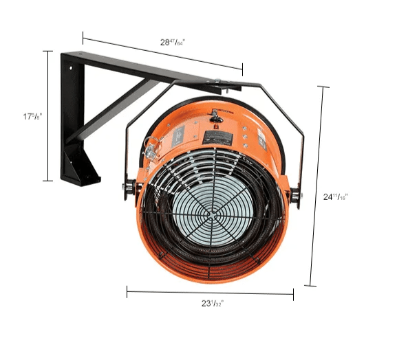 Global Industrial Electric Salamander Heater, Adjustable Thermostat, 208V, 3 Phase, 15000 Watt (GLB - 653566) - SchoolOutlet