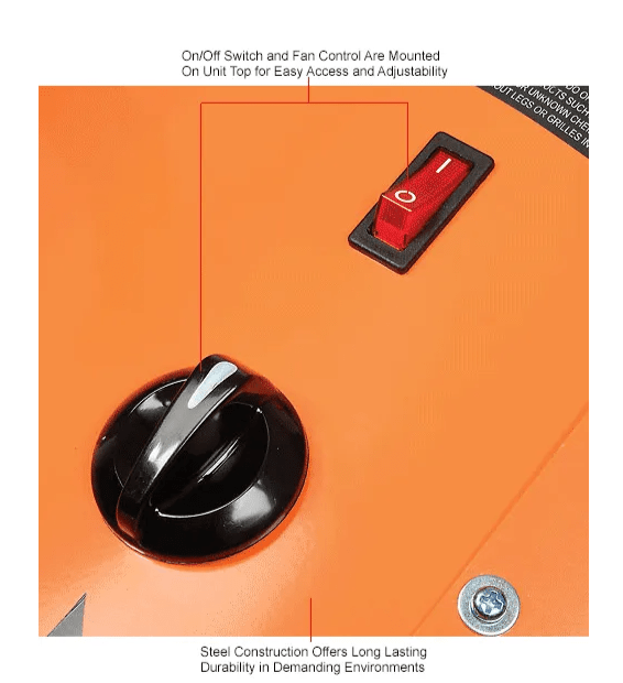 Global Industrial Electric Salamander Heater, Adjustable Thermostat, 240V, 3 Phase, 15000 Watt (GLB - 653568) - SchoolOutlet