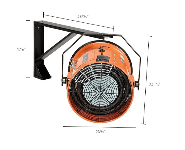 Global Industrial Electric Salamander Heater, Adjustable Thermostat, 240V, 3 Phase, 15000 Watt (GLB - 653568) - SchoolOutlet