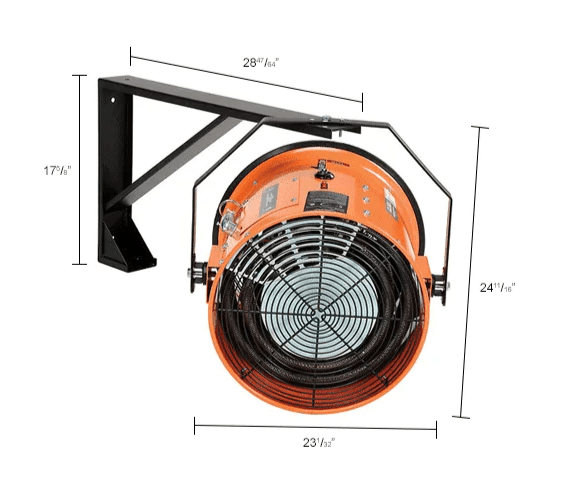 Global Industrial Electric Salamander Heater, Adjustable Thermostat, 480V, 3 Phase, 15000 Watt (GLB - 653569) - SchoolOutlet
