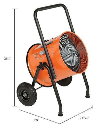 Global Industrial Portable Salamander Heater W/ Adjustable Thermostat, 240V, 3 Phase, 15000W (GLB - 653671) - SchoolOutlet