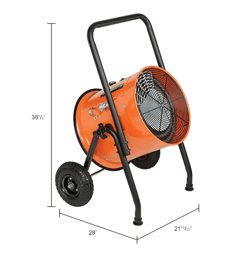Global Industrial Portable Salamander Heater W/ Adjustable Thermostat, 480V, 3 Phase, 15000W (GLB - 653672) - SchoolOutlet